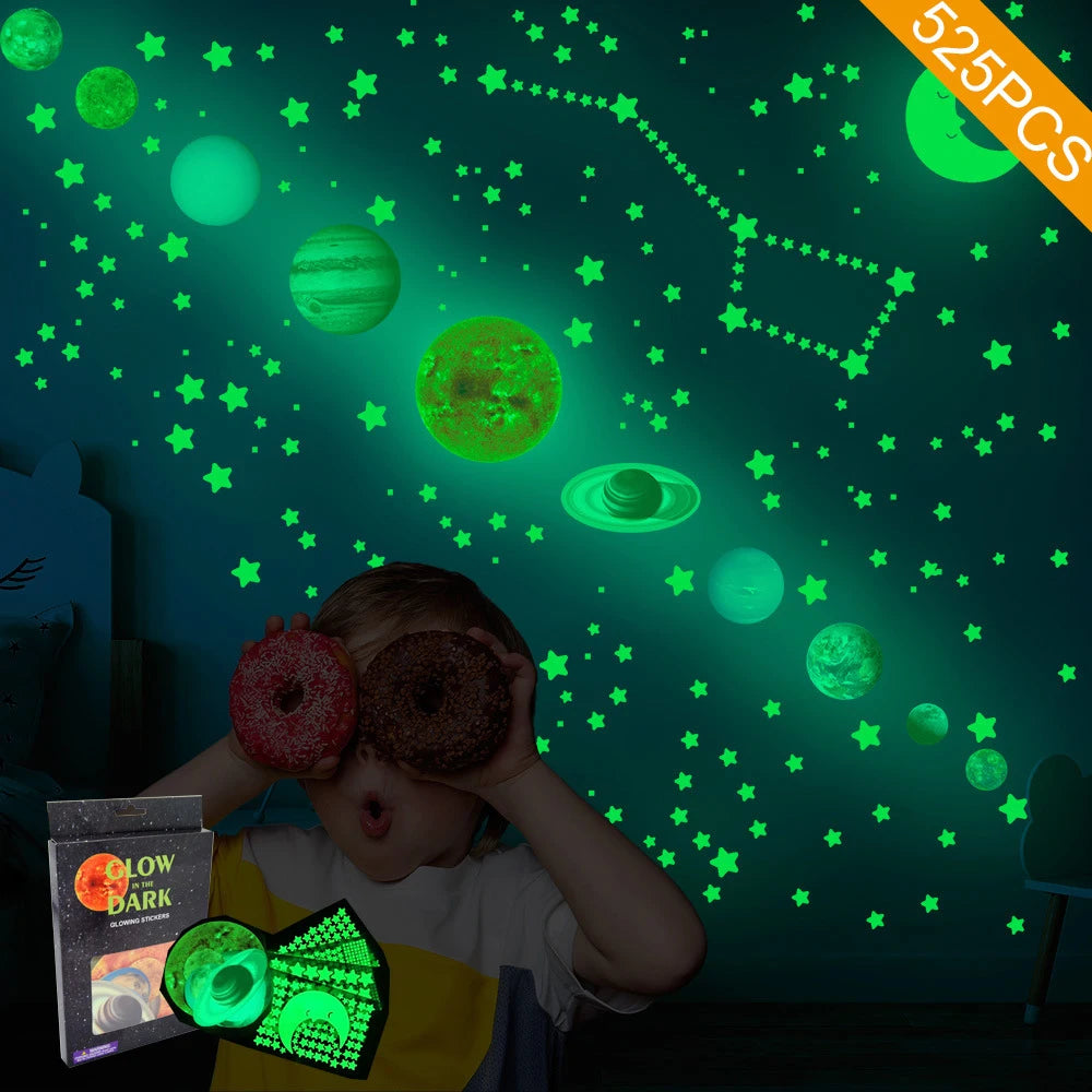 Luminous Solar System Glowing Stickers
