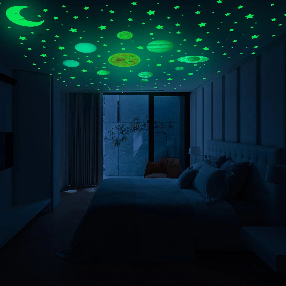 Luminous Solar System Glowing Stickers