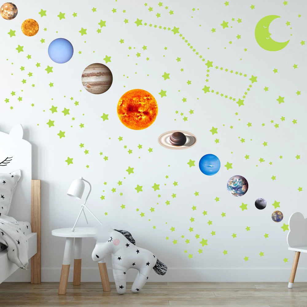 Luminous Solar System Glowing Stickers