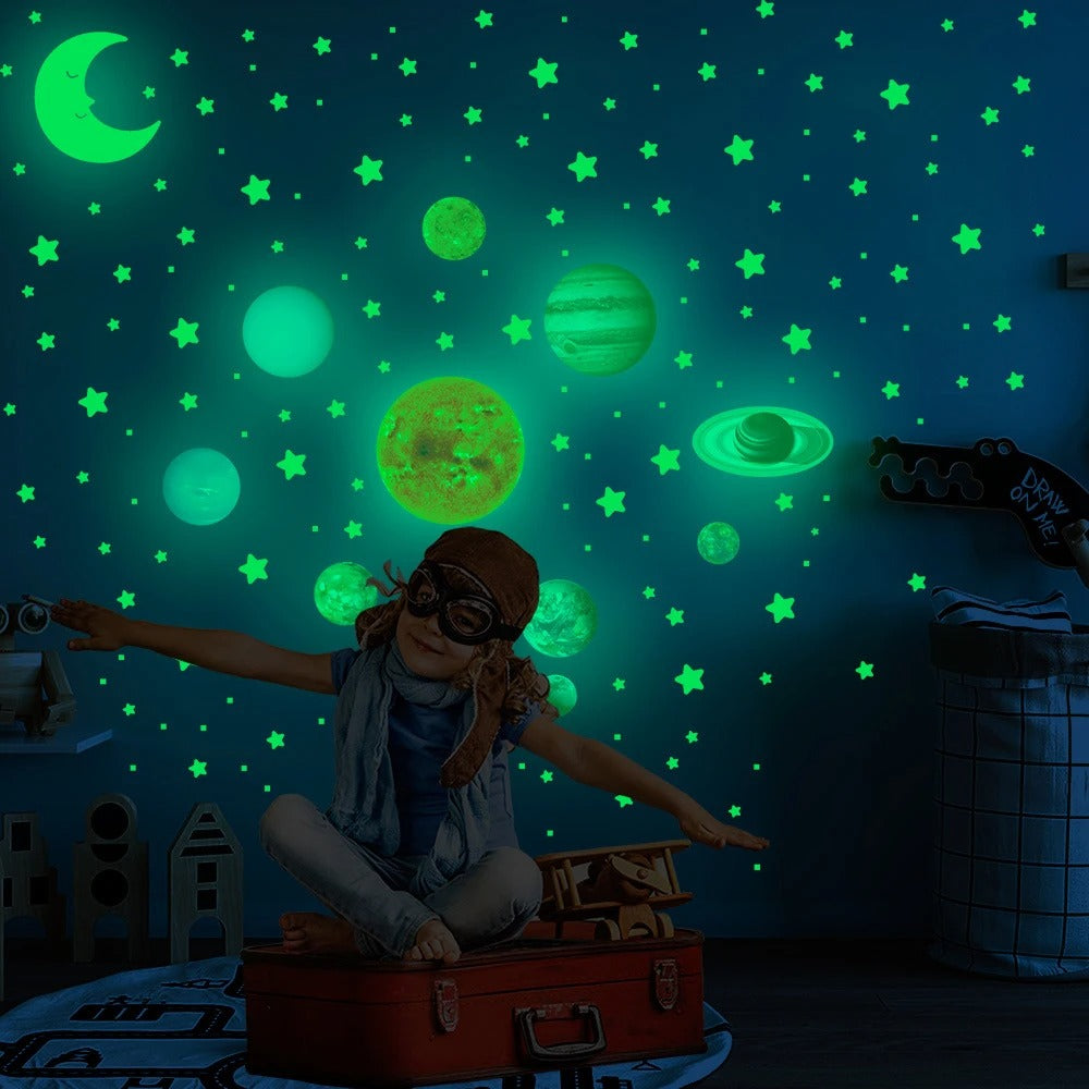 Solor System Glowing Stickers